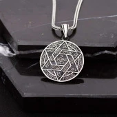 İsmi Azam Duası Yazılı Gümüş Erkek Cevşen Kolye - 1