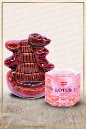 Geri Akışlı Şelale Temalı Kahve Tütsülük No:5 Ve Lotus Konik Tütsü 40 Adet - 1