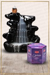 Geri Akışlı Şelale Temalı Kahve Tütsülük No:6 Ve Opium Konik Tütsü 40 Adet - 1