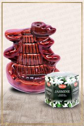 Geri Akışlı Şelale Temalı Kahve Tütsülük No:5 Ve Jasmine Konik Tütsü 40 Adet - 1
