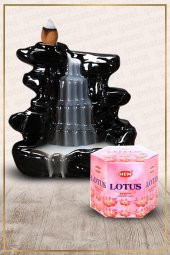 Geri Akışlı Şelale Temalı Kahve Tütsülük No:6 Ve Lotus Konik Tütsü 40 Adet - 1