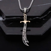 Karartmalı Hz. Ali Kılıcı Zülfikar Gümüş Erkek Kolye - 2