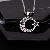 Ne Mutlu Türküm Diyene Ayyıldız Gümüş Erkek Kolye - 2