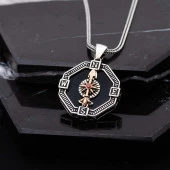 Özel Tasarım Pusula Gümüş Erkek Kolye - 1