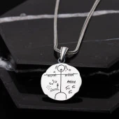 Şaman Motifli Runik Gümüş Erkek Kolye - 1