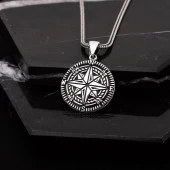 Karartmalı Pusula Gümüş Erkek Kolye - 2