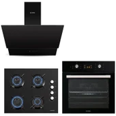 Kumtel Siyah Cam Digital Dokunmatik Ankastre Set - 8 Program thumbnail 1