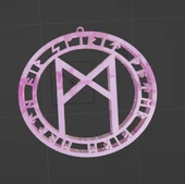 Byr3D Mannaz Rune Anahtarlik T6005344 Sadece Plastik Aparattır - 1