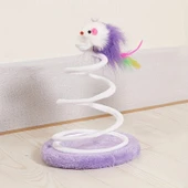 TİNEKE Yaylı Fareli Çember Hacı Yatmaz Kedi Oyuncağı 23x14 Cm 1 adet thumbnail 1