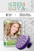 Garnier Nutrisse Yoğun Besleyici Krem Saç Boyası 8 Koyu Sarı ve Şampuan Fırçası Mor - 1