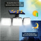 Kumandalı Solar Güneş Enerjili 122 Ledli Hareket Sensörlü Bahçe Aydınlatma Sokak Lambası - 2