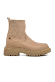 Pierre Cardin Krem Suni Deri Kadın Chelsea Bot Pc-52561 Z - 1