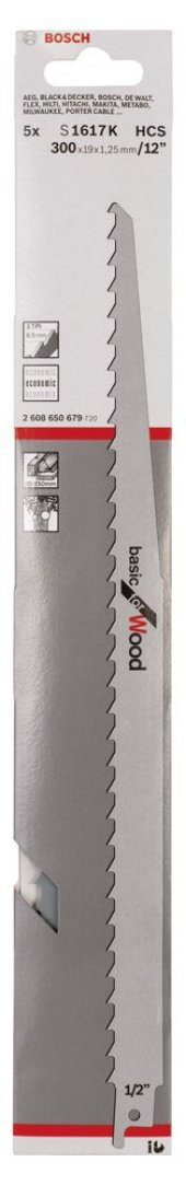 Bosch - Basic Serisi Ahşap için Panter Testere Bıçağı S 1617 K - 5li - 1