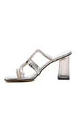 Pierre Cardin Gümüş Ayna Kadın Topuklu Terlik PC-53042 Z - 2