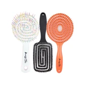 Nascita Üç Boyutlu Saç Fırçası Turuncu, Siyah ve Beyaz - 1