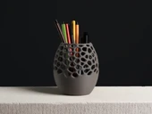 Byr3D Voronoi Kalemlik Bardak, Ofis Masası Düzenleyici P556552 Sadece Plastik Aparattır - 1