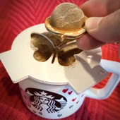 Byr3D Kahve Kalıbı , Kahve Şablonu Kelebek Beyaz 2410534 Sadece Plastik Aparattır - 3