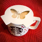 Byr3D Kahve Kalıbı , Kahve Şablonu Kelebek Beyaz 2410534 Sadece Plastik Aparattır - 2