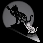 Byr3D Kedi Ve Bir Kelebek Masa Üstü Obje, Biblo Beyaz 6512205 Sadece Plastik Aparattır - 2
