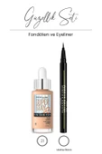 Maybelline Super Stay 24H Skin Tint Fondöten 30 ml - 21 ve Tattoo Liner Eyeliner - Matte Black - 1