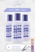 Parmex Aseton Sümbül Mor 200 ml x 3 Adet, Oval Makyaj Pamuğu 40' lı ve Tırnak Makası - 1