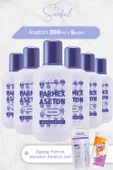 Parmex Aseton Sümbül Mor 200 ml x 6 Adet, Pratik Manikür & Pedikür Seti ve Zigzag Pamuk 100 gr - 1