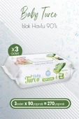 Baby Turco Soft Care Bebek Islak Havlu Aloe Vera 90' lı x 3 Adet (270 Yaprak) - 1