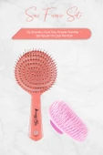 Nascita Üç Boyutlu Oval Saç Fırçası Pembe ve Şampuan Fırçası Pembe - 1