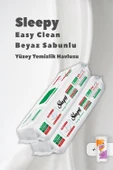 Sleepy 4 XL Mopa Uyumlu Beyaz Sabunlu Havlu 2 Paket ve Pamuk thumbnail 1