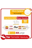 Sleepy Easy Clean Beyaz Sabun,Çamaşır Suyu,Arap Sabun Mop Uyumlu Yer Temizlik Havlusu 3 x 50 - 2