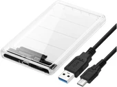 2.5 Sata Type C Usb 3.1 Usb 3.0 Şeffaf Harici Ssd Hdd Hard Disk Kutusu 4389 thumbnail 1