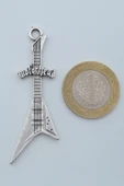 Motorhead Elektro Gitar Gümüş Kaplama Örme Zincir Kolye thumbnail 4