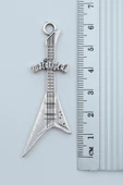 Motorhead Elektro Gitar Gümüş Kaplama Örme Zincir Kolye thumbnail 3