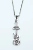 Avenged Sevenfold Elektro Gitar Gümüş Kaplama Örme Zincir Kolye thumbnail 7