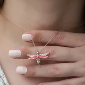 samur parti parti aksesuar & kostüm Gümüş Yusufçuk Bayan Kolye thumbnail 2