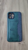 İPHONE 13 PRO SİLİKON KILIF KART DETAYLI YEŞİL-GRİ - 1