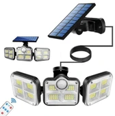 Kumandalı Solar Güneş Enerjili 122 Ledli Hareket Sensörlü Bahçe Aydınlatma Sokak Lambası - 4