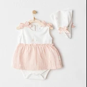 Andywawa Ac25505 Love Family Bebek Elbise Takım Salmon - 1