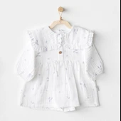 Andywawa Ac25585 Magical Butterfly Müslin Bebek Elbise White - 1