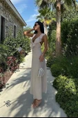 Emaline Sırt Dekolteli Şifon Elbise 2465-08 - 5