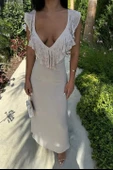 Emaline Sırt Dekolteli Şifon Elbise 2465-08 - 3