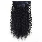 Yoğun Dalgalı 7 Parça Görünmez Yarım Ay Set %100 Gerçek Saç - 45cm thumbnail 4