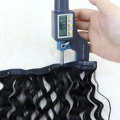 Yoğun Dalgalı 7 Parça Görünmez Yarım Ay Set %100 Gerçek Saç - 65cm thumbnail 5