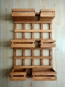 KUZELA Ahşap 6'lı Çiçeklik Saksılık Stand - 1