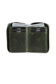 Guard Fermuarlı Antik Yeşil Hakiki Deri Mini Erkek Cüzdan P796 thumbnail 8