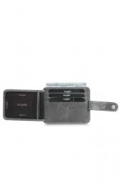 Guard Dikey Crazy Gri Hakiki Deri Kartlık Erkek / Kadın P5171 - 3