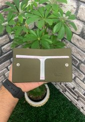 Guard Haki Yeşil Patlı Tasarım Hakiki Deri Kartlık Erkek / Kadın P5239 - 2