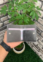 Guard Antik Gri Patlı Tasarım Hakiki Deri Kartlık Erkek / Kadın P5239 - 2