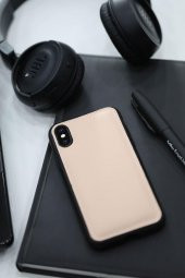 Guard Pudra Hakiki Deri iPhone X / XS Telefon Kılıfı - 1