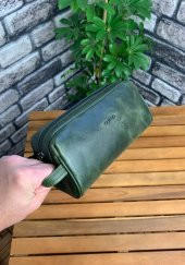 Guard Antik Yeşil Unisex Hakiki Deri El Çantası - 1